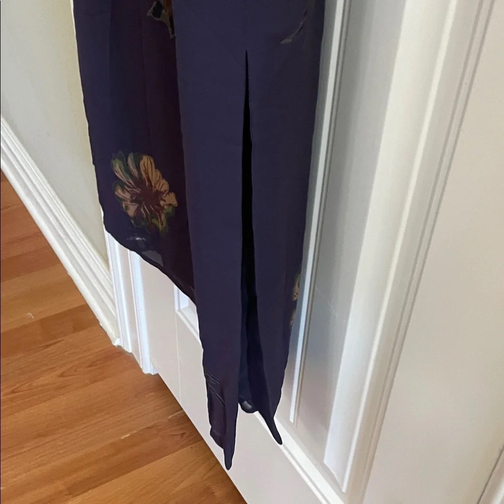 Silk Sleeveless Midi Dress in Deep Purple Floral - Picture 6 of 7
